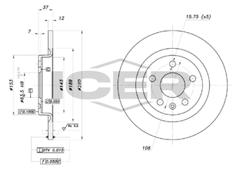 Fren Disk Ayna Arka Sağ ve Sol RECOVER 5808  31471476 32300124