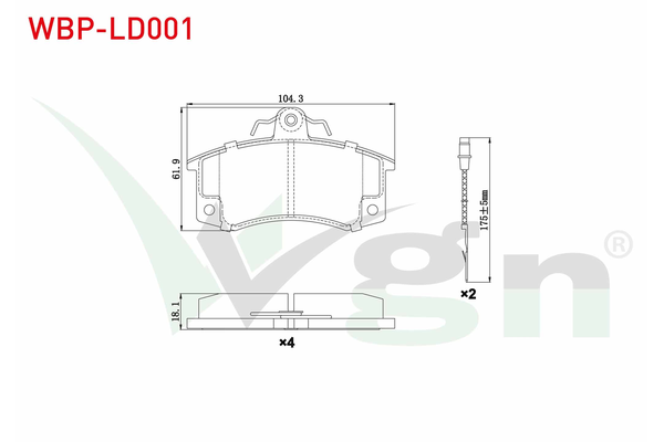Fren Disk Balata Ön Lada Granta (2013->)  WGN WBP-LD001