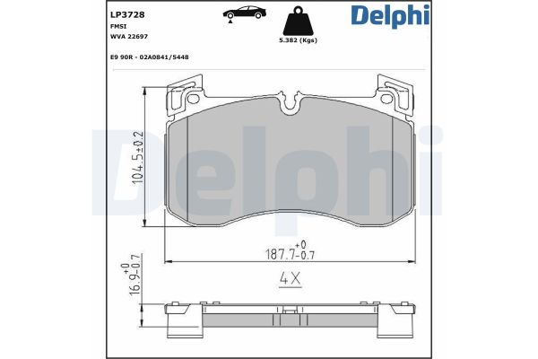 Fren Disk Balata Ön Mercedes GLE -Serisi (BM167)(10.2018->)  DELPHI LP3728