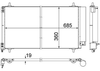 Klima Radyatörü  MAHLE AC 592 000S  6455EY 6455.EY 6455EA 6455.EA 6455GZ 96527757