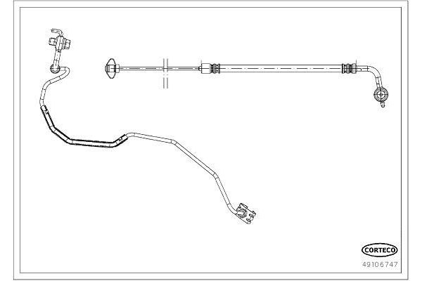 Fren Hortumu Arka Sol Peugeot 408 (P6)(10.2022->)  PSA ORJINAL 9807139580