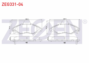 Fren Disk Balata Ön ZEGEN ZEG331-04  97AX 2K021 A2B T122473