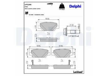 Fren Disk Balata Arka DELPHI LP3290  LP3290 77367717