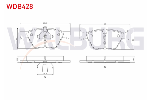 Fren Disk Balata Ön BMW 3 Serisi Coupe (E92)(2006->)  WALBURG WDB428