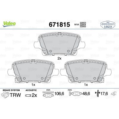 Fren Disk Balata Arka Opel Insignia B Grand Sport (2017->)  VALEO 671815