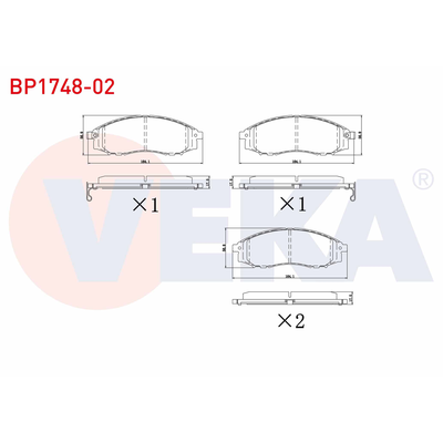 Fren Disk Balata Ön Nissan Navara NP300 Pickup (LCD22)(01.2008->)  VEKA BP1748-02