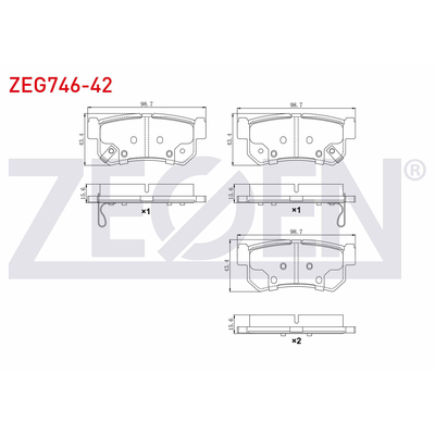 Fren Disk Balata Arka Ssangyong Actyon Sports (2012->)  ZEGEN ZEG746-42