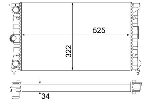 Su Radyatörü  Volkswagen Santana (327)(08.1981->1984)  MAHLE CR 350 000S