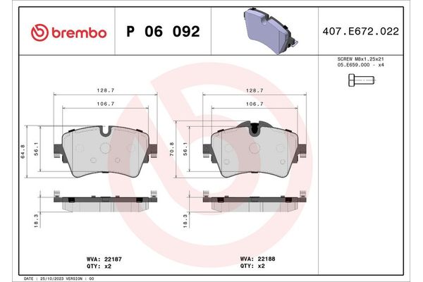 Fren Disk Balata Ön BREMBO P 06 092