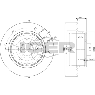 Fren Disk Ayna Ön Sağ ve Sol Toyota RAV4 (A3)(2005->)  MAGNETI MARELLI 360704017300