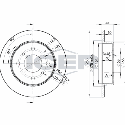 Fren Disk Ayna Arka Sağ ve Sol Nissan Almera (N16/E)(01.2000->)  MAHER 03747