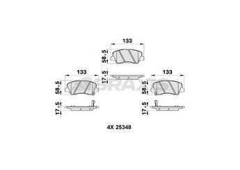 Fren Disk Balata Ön BRAXIS AB0308  581011RA05 581014LA00 581011WA05 58101C8A00 58101C8A50 58101-1WA05 581011WA35 58101-1WA35