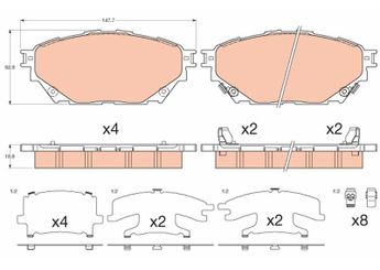 Fren Disk Balata Ön MAHER 00096  MK585740 ML225279 MK585933 ML252415 ML261681 MK585739 MK585738