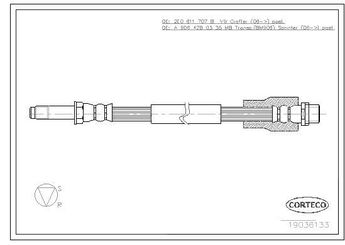 Fren Hortumu Arka Sağ veya Sol WALBURG WBH0623  2E0611707C A9014289135 A9064280435 A9064280935 A9064281135 9064280335 A9064280335