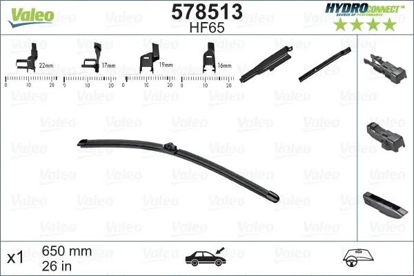 Silecek Süpürgesi Ön Muz Tip 650/480 mm - 26/19 inç Peugeot 207 CC Cabrio-Coupe (02.2007->)  PHAFF 01141
