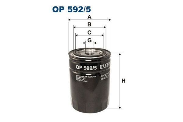 Yağ Filtresi  Fiat Ducato P.Van, Yüksek Tavan (03.2002->)  FILTRON OP 592/5
