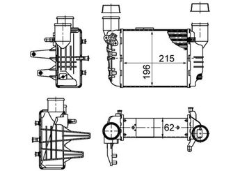 Turbo Radyatörü  MAHLE CI 381 000S  8E0145805N 8E0145805L 8E0 145 805 N 8E0 145 805 L