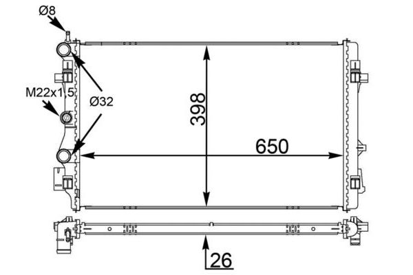 Su Radyatörü  Audi A1 Sportback (8XA)(11.2011->)  MAHLE CR 1559 000S