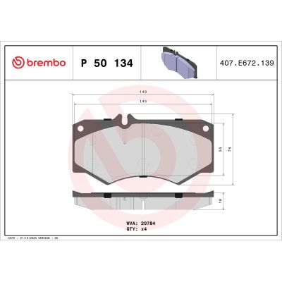 Fren Disk Balata Ön BREMBO P 50 134