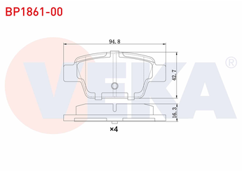 Fren Disk Balata Arka VEKA BP1861-00  