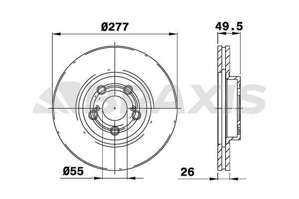 Fren Disk Ayna Ön Sağ ve Sol Toyota Avensis (T25)(2003->)  BRAXIS AE0541