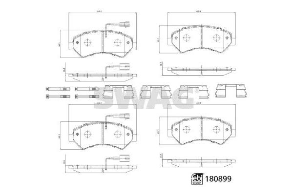Fren Disk Balata Ön Fiat Ducato Maxi P.Van 35 (295)(04.2014->)  SWAG 33 10 7998
