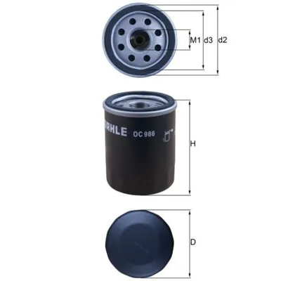 Yağ Filtresi  Fiat 500 (150) 3 Kapı (2007->)  MAHLE OC 986