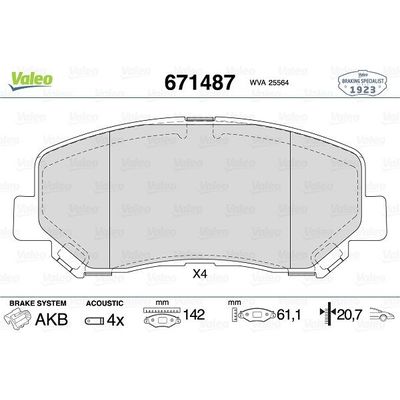 Fren Disk Balata Ön VALEO 671487