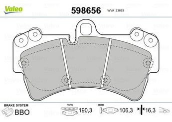Fren Disk Balata Ön VALEO 598656  7L0698151J 4L0698151C 7L0698151AG 7L0698151P 7L0698151R 95535193910 955 351 939 10 95535193911 955 351 939 11 95535193912 955 351 939 12 95535193913 955 351 939 13 95535193914 955 351 939 14 95535193915 955 351 939 15 95535193916 955 351 939 16 95535193918 7L0698151A 7L0698151C 7L0698151E 7L0698151G 7L6698151A 7L6698151D