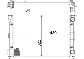 Su Radyatörü  MAHLE CR 343 000S  214006645R 191121253K 191 121 253 K 191121253C 191121253D 191121253L 191121253M 191 121 253 D 191 121 253 L 191 121 253 M