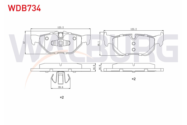 Fren Disk Balata Arka BMW 3 Serisi Coupe (E92)(2006->)  WALBURG WDB734