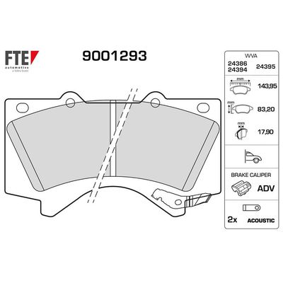 Fren Disk Balata Ön Toyota Land Cruiser (J15)(2009->)  FTE 9001293