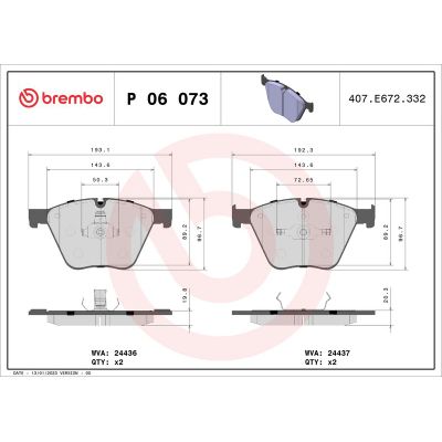 Fren Disk Balata Ön BMW 5 Serisi Gran Turismo (F07)(11.2009->)  BREMBO P 06 073