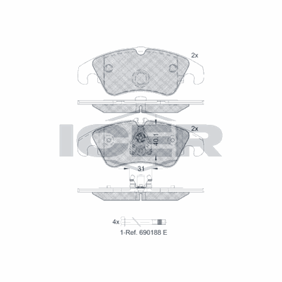 Fren Disk Balata Ön Ford Focus 3/4/5 Kapı (CB4)(2008->)  OTOZONE FDO3043-R