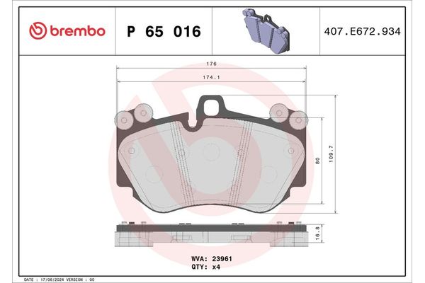 Fren Disk Balata Ön Porsche Cayenne (Typ 9PA)(08.2002->)  BREMBO P 65 016
