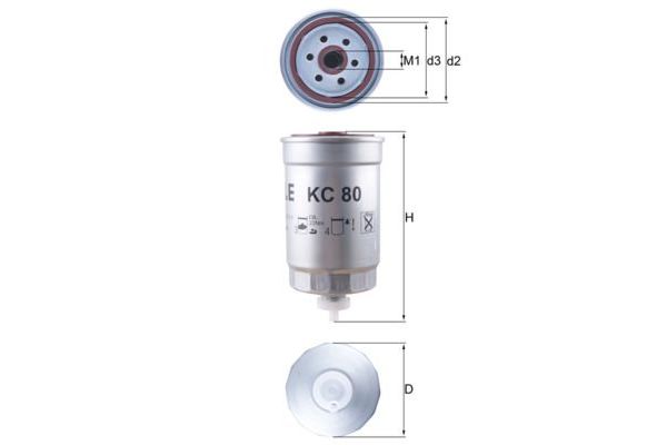 Yakıt Filtresi  Volkswagen Passat (3B3)(11.2000->2005)  MAHLE KC 80