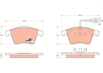 Fren Disk Balata Ön TRW GDB1651  7L6698151B 7L6 698 151 B