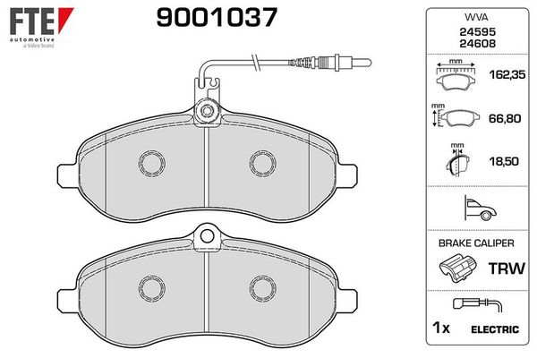 Fren Disk Balata Ön Citroen Jumpy (01.2007->)  FTE 9001037