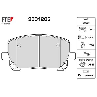 Fren Disk Balata Ön Toyota Avensis Verso (M20)(2001->)  FTE 9001206