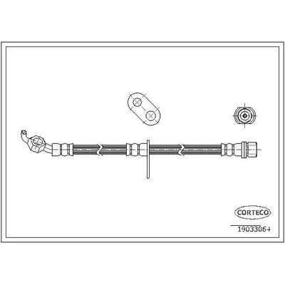 Fren Hortumu Ön Sağ Toyota Camry (XV10)(1992->)  CORTECO 19033064
