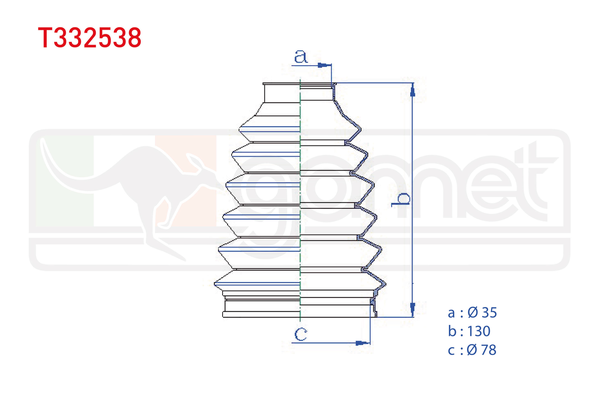 Aks Körüğü Ön Dış Sağ veya Sol GOMET T332538