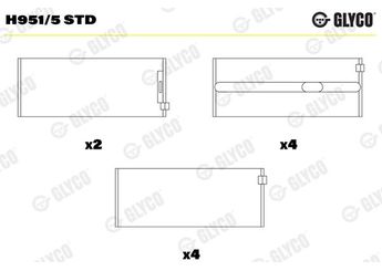 Ana Yatak (STD)  KOLBENSCHMIDT 87489600  A6150300040 MB5591AM 6590MSTD 6590 M STD 6150300040 615 030 00 40 6155863403 615 586 34 03 A 615 030 00 40 A6155863403 A 615 586 34 03