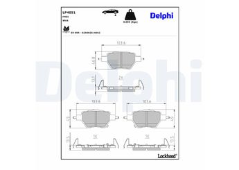 Fren Disk Balata Arka DELPHI LP4051  1343650600 1664352900 SC2E3502113 SC2EM3502001