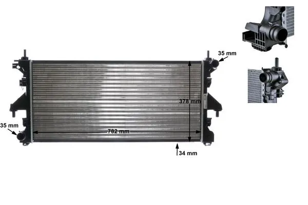 Su Radyatörü  Peugeot Boxer (330/333/335/435) P.Van (H2) Aks:3450mm (2007->)  MAHLE CR 886 000S