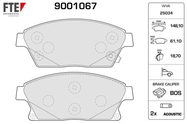 Fren Disk Balata Ön Chevrolet Cruze S.Wagon (2012->)  FTE 9001067