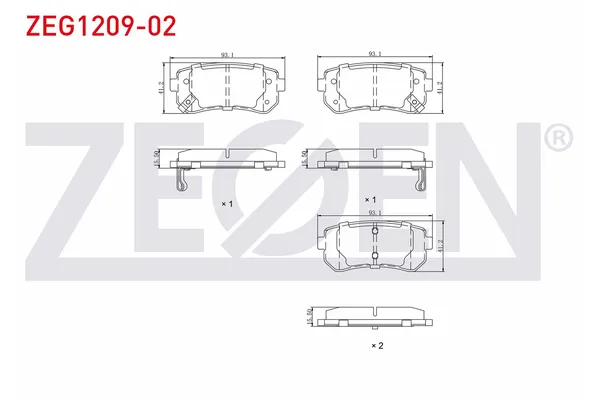 Fren Disk Balata Arka Kia Ceed Sportswagon (ED)(2007->)  ZEGEN ZEG1209-02