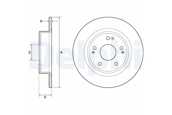 Fren Disk Ayna Arka Sağ ve Sol Honda HR-V (08.2021->)  DELPHI BG4801C