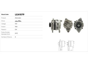Alternatör  LUCAS ELEKTRIK LEA1079  A002T82791 A002T82792 A002T82792ZC A002TA0891 A2T82791 A2T82792 A2T82792ZC MD327535