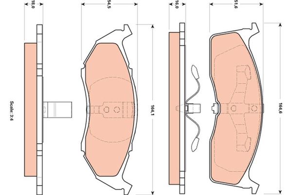 Fren Disk Balata Arka Chrysler Vision LH (1993->)  MAGNETI MARELLI 363700456054