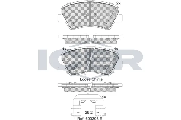 Fren Disk Balata Ön Hyundai Veloster (FS)(06.2011->)  CARRINGO 55071